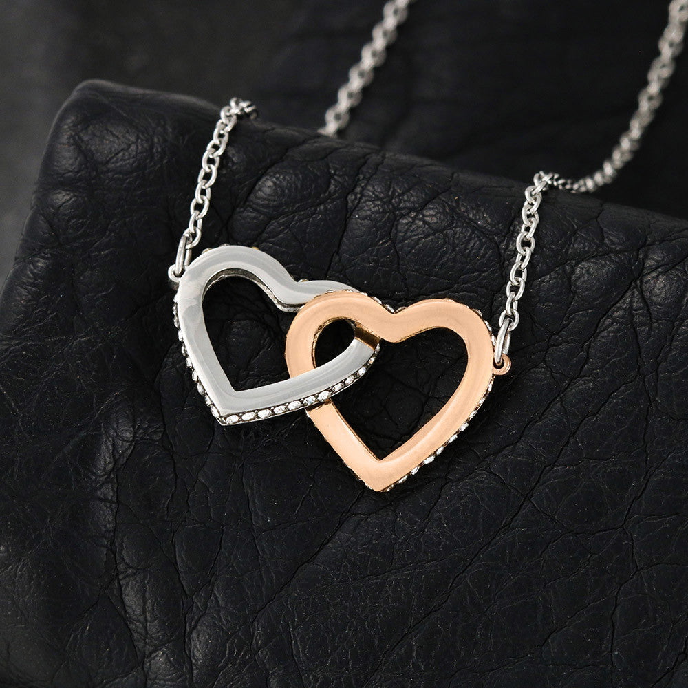 To My Daughter Love Mom Interlocking Hearts Necklace