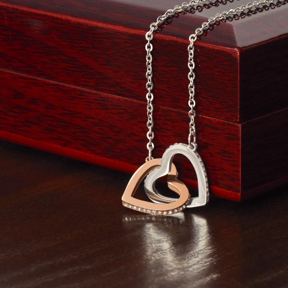 To My Daughter Love Mom Interlocking Hearts Necklace