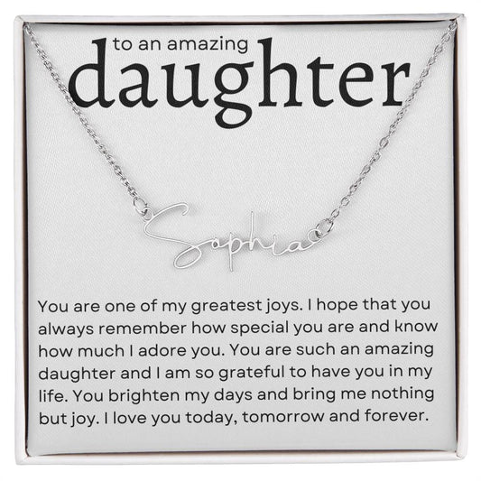 To an Amazing Daughter Name Necklace