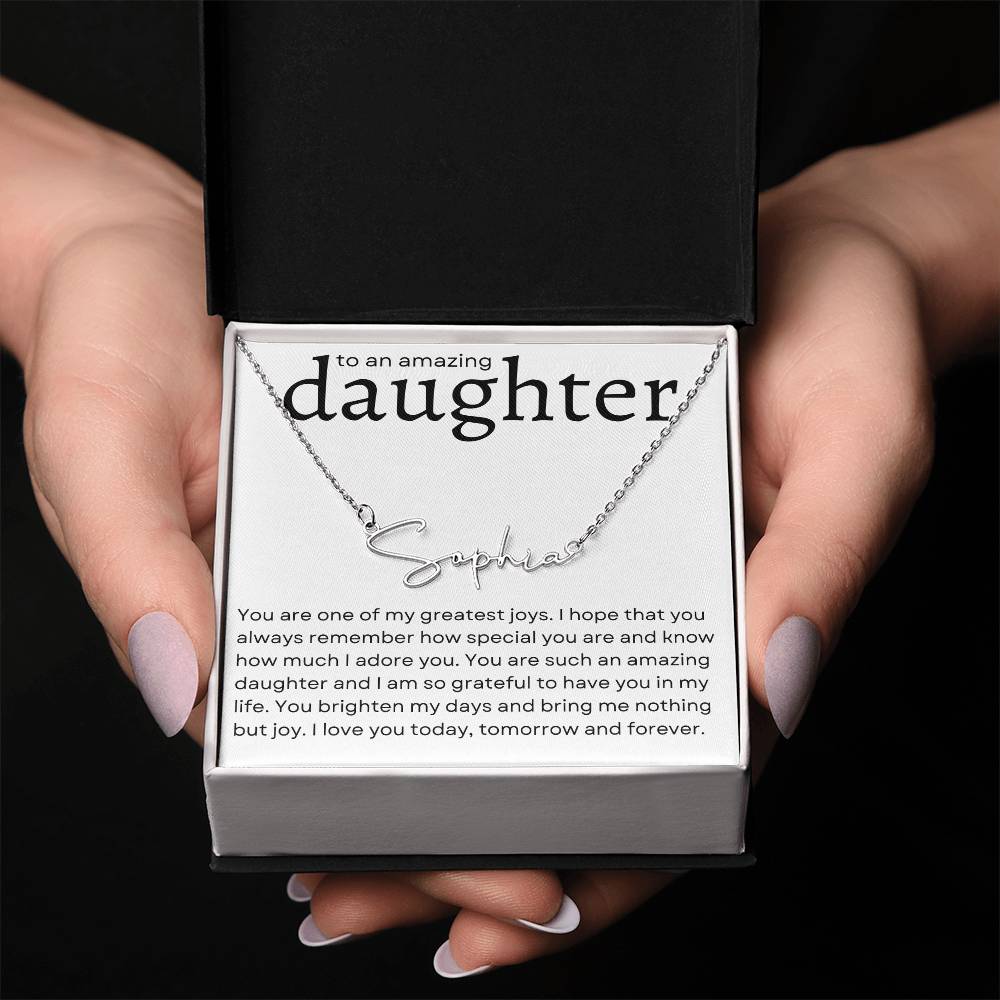 To an Amazing Daughter Name Necklace