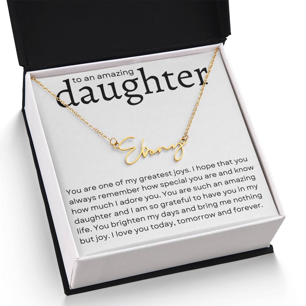 To an Amazing Daughter Name Necklace