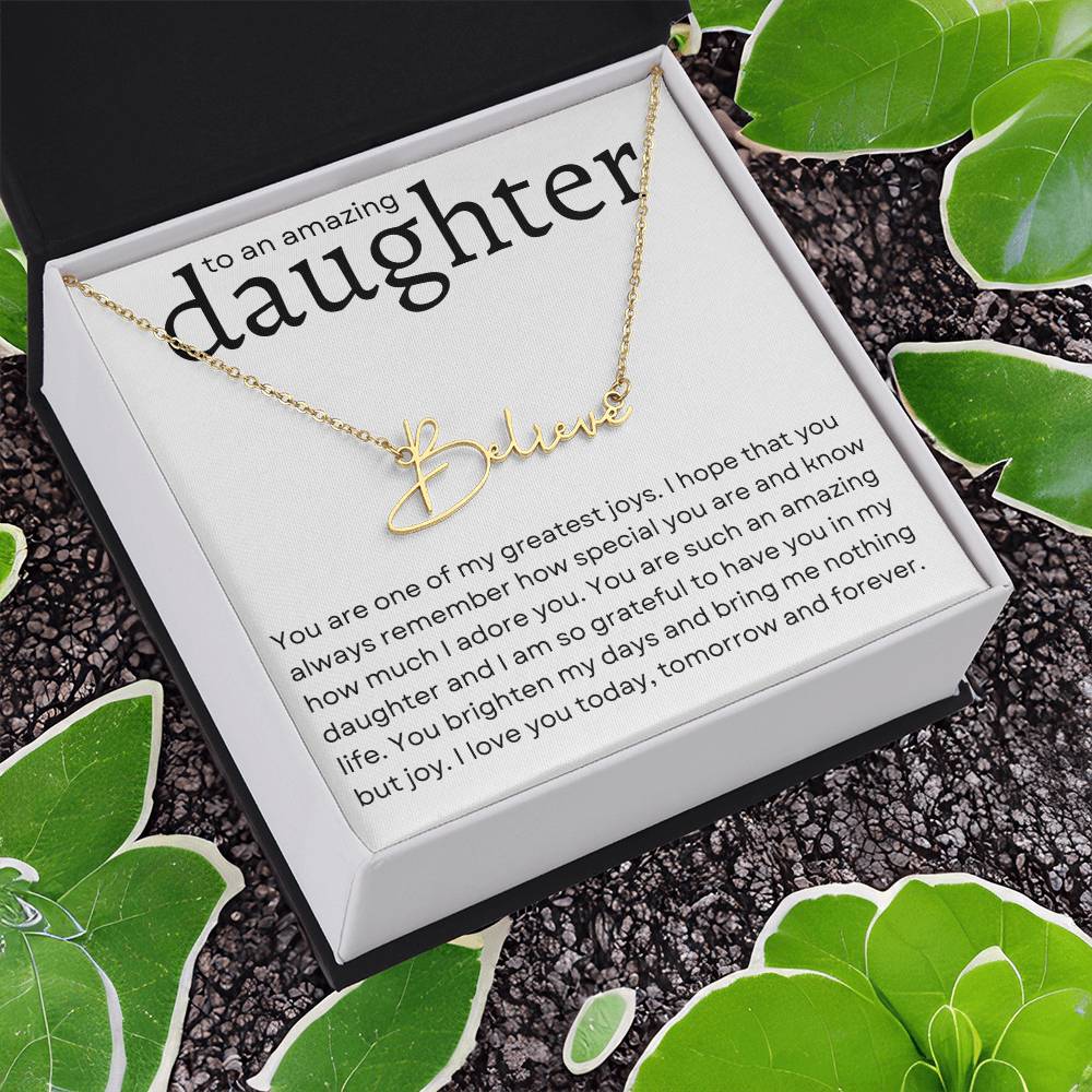 To an Amazing Daughter Name Necklace