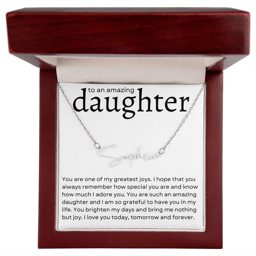 To an Amazing Daughter Name Necklace