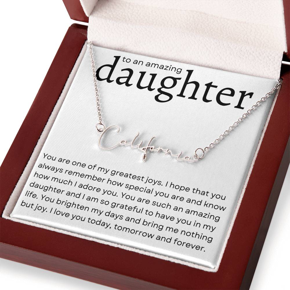 To an Amazing Daughter Name Necklace