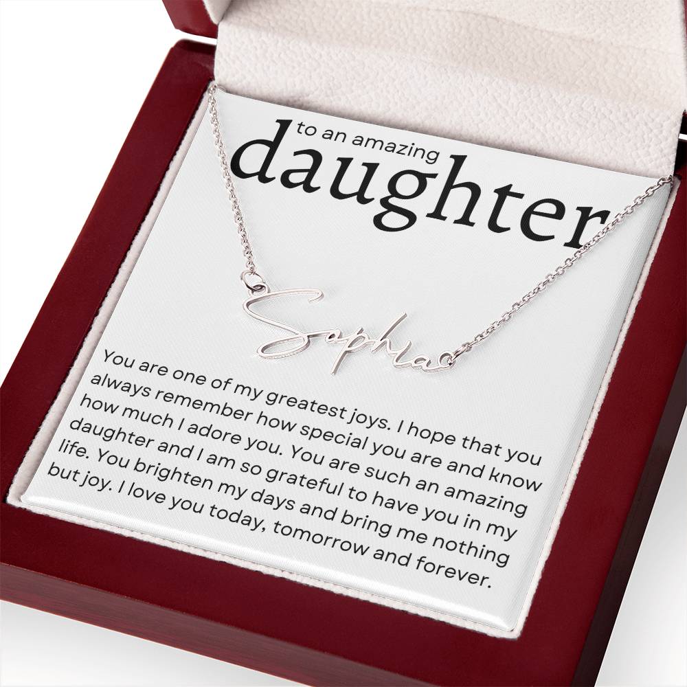 To an Amazing Daughter Name Necklace