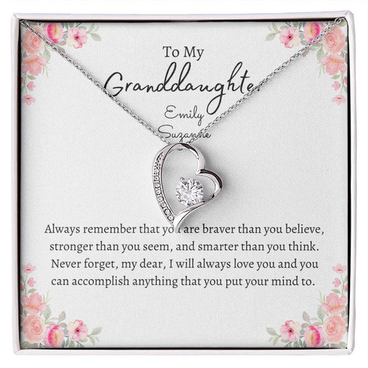 To My Granddaughter Forever Love Necklace- Personalized