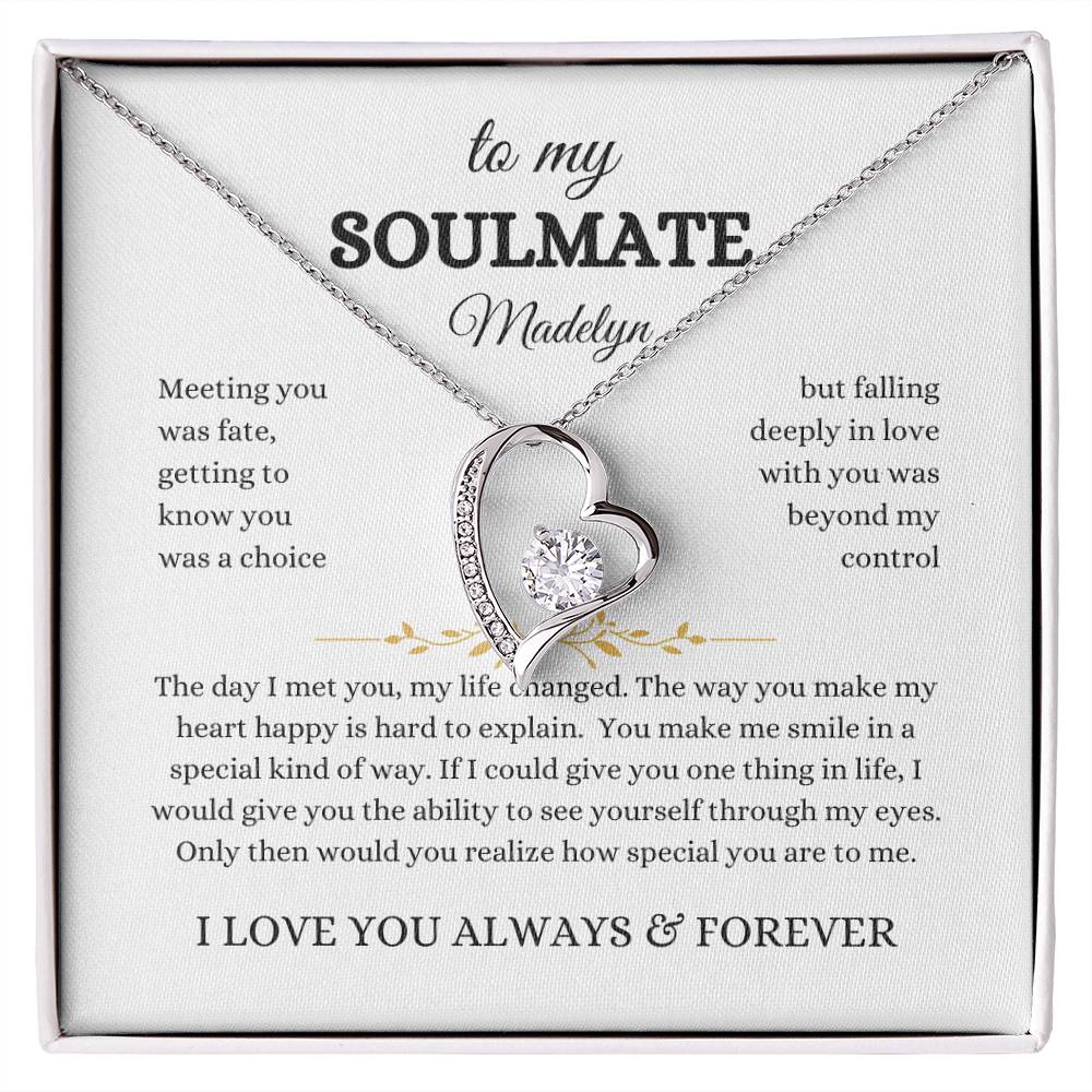 To My Soulmate Forever Love Necklace- OPTIONAL Personalization | Gift for Her | Gift for Wife | Gift for Girlfriend | Gift for Partner