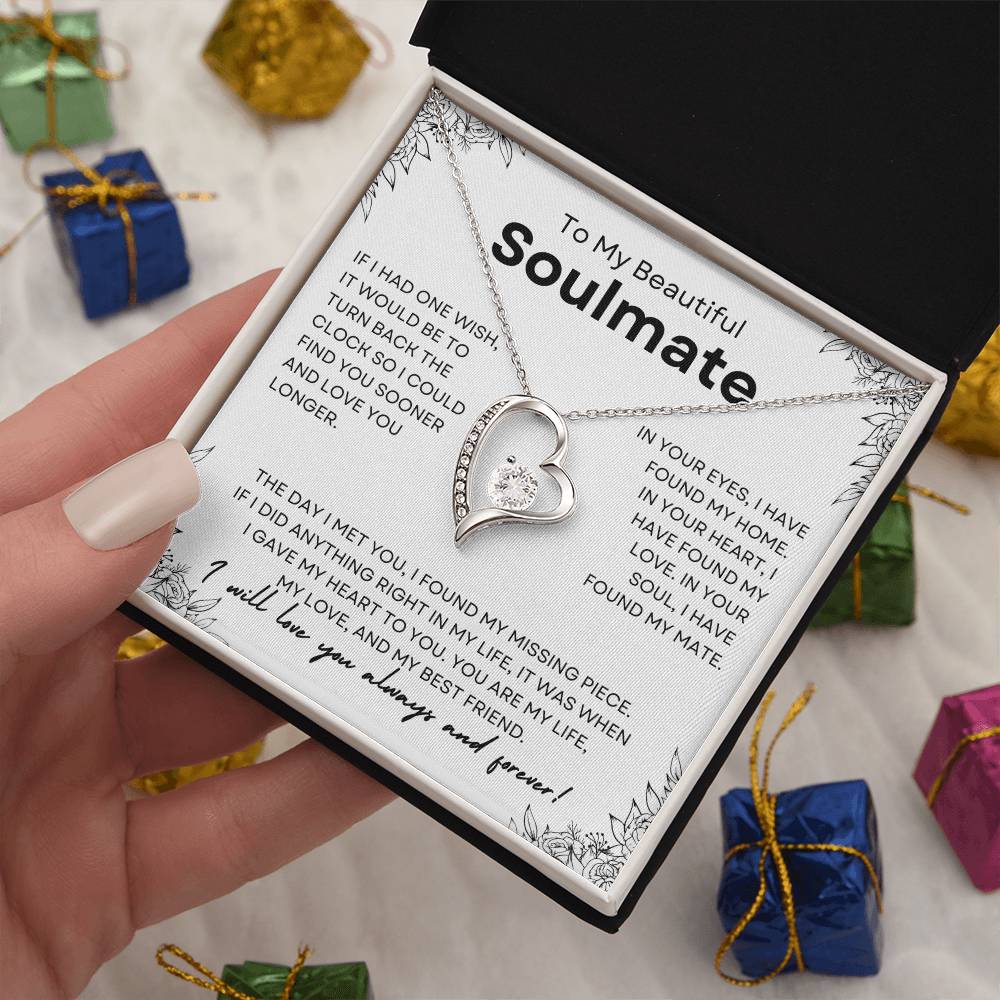 To My Beautiful Soulmate | Forever Love Necklace | Girlfriend | Soulmate | Partner | Wife