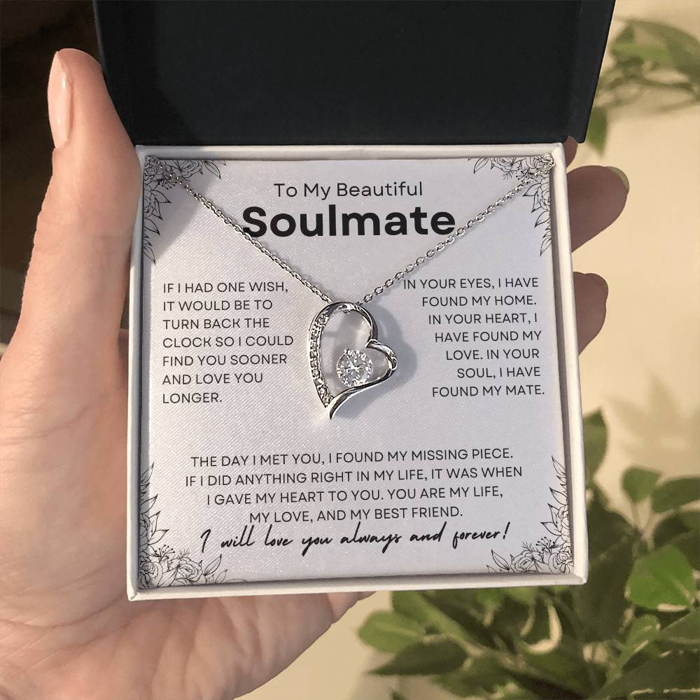 To My Beautiful Soulmate | Forever Love Necklace | Girlfriend | Soulmate | Partner | Wife