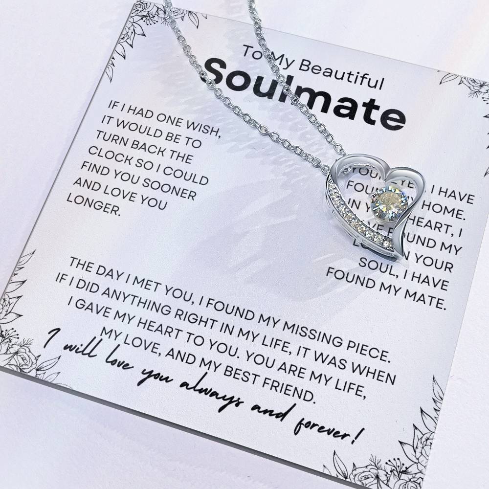 To My Beautiful Soulmate | Forever Love Necklace | Girlfriend | Soulmate | Partner | Wife