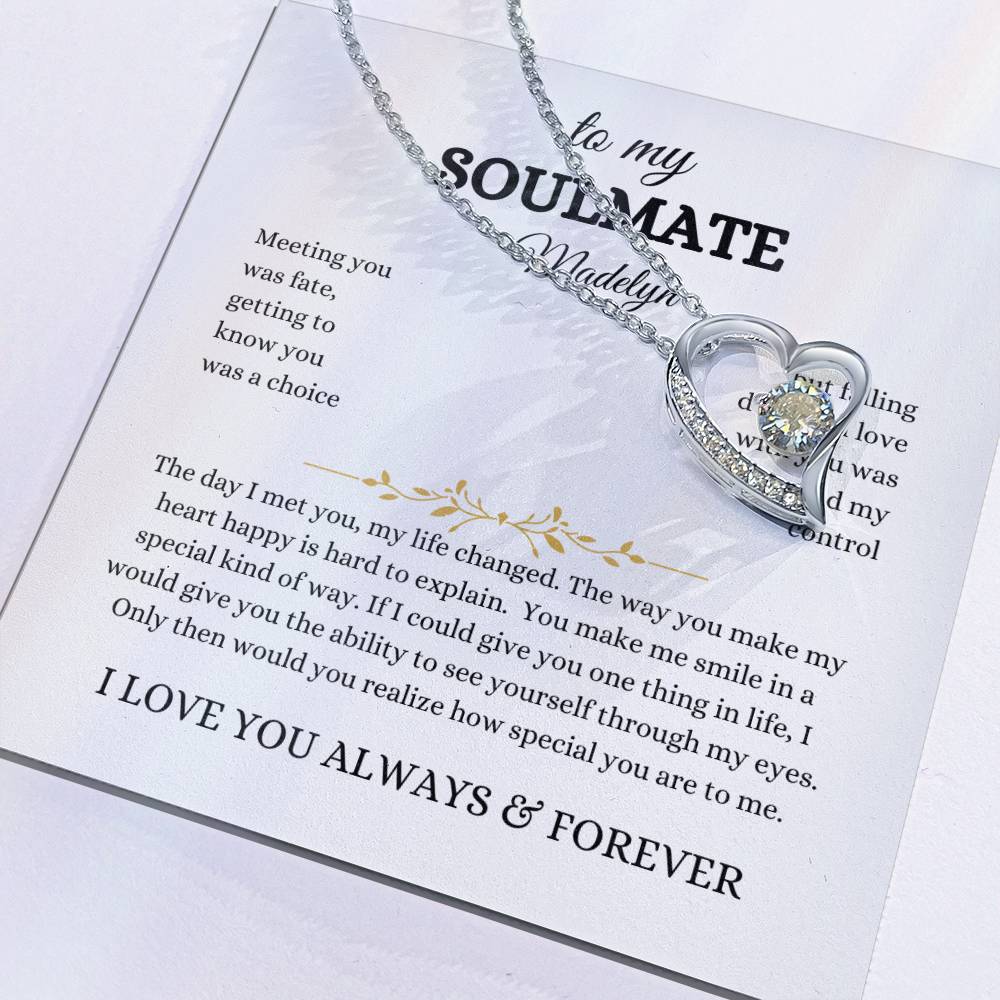 To My Soulmate Forever Love Necklace- OPTIONAL Personalization | Gift for Her | Gift for Wife | Gift for Girlfriend | Gift for Partner