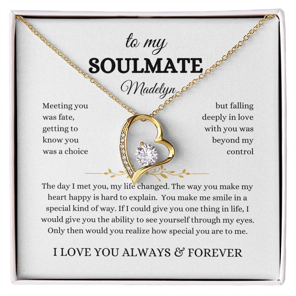 To My Soulmate Forever Love Necklace- OPTIONAL Personalization | Gift for Her | Gift for Wife | Gift for Girlfriend | Gift for Partner