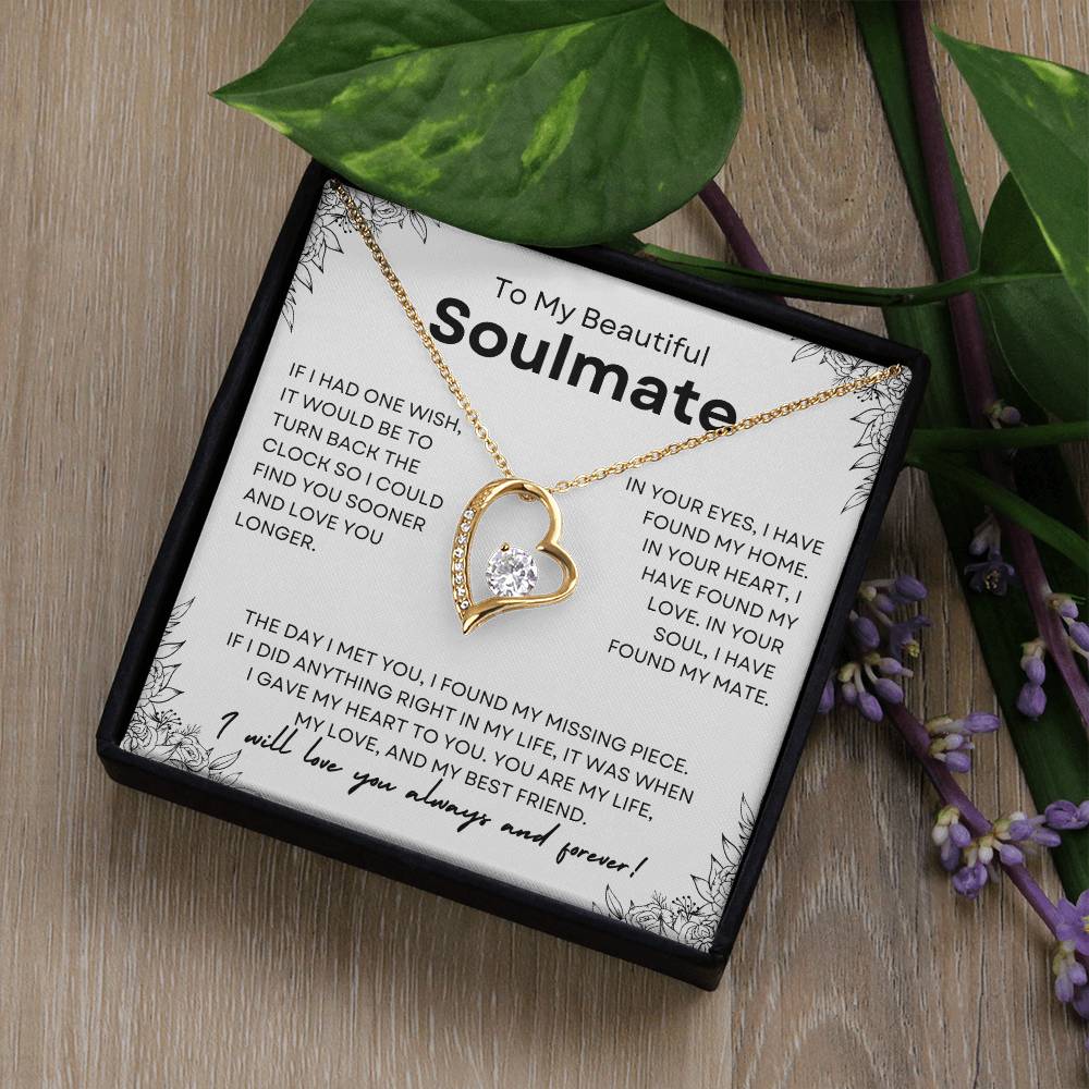 To My Beautiful Soulmate | Forever Love Necklace | Girlfriend | Soulmate | Partner | Wife