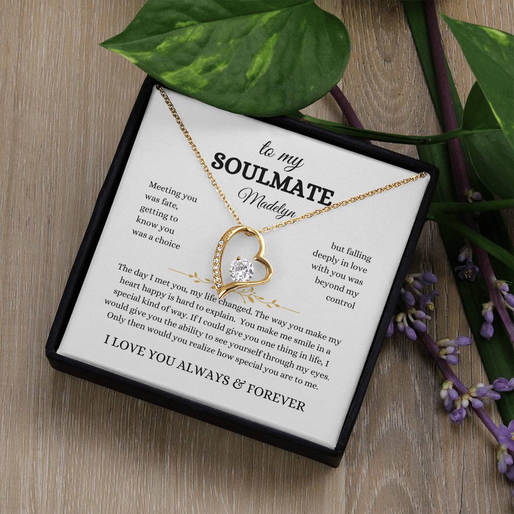 To My Soulmate Forever Love Necklace- OPTIONAL Personalization | Gift for Her | Gift for Wife | Gift for Girlfriend | Gift for Partner