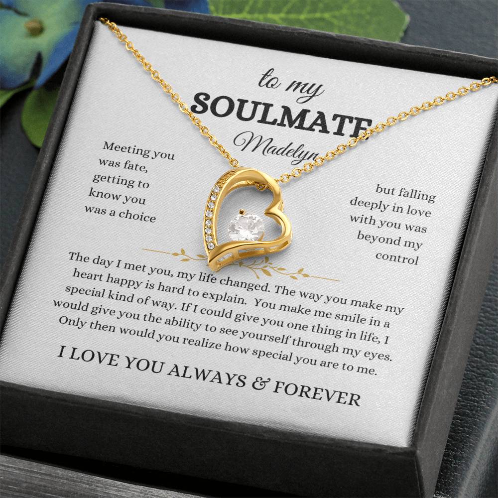 To My Soulmate Forever Love Necklace- OPTIONAL Personalization | Gift for Her | Gift for Wife | Gift for Girlfriend | Gift for Partner