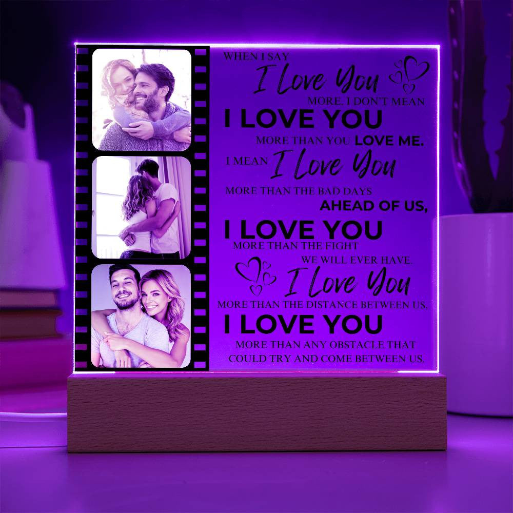 I Love You Acrylic Plaque | Partners | Couples| I Love You | Personalized | Valentine's Day