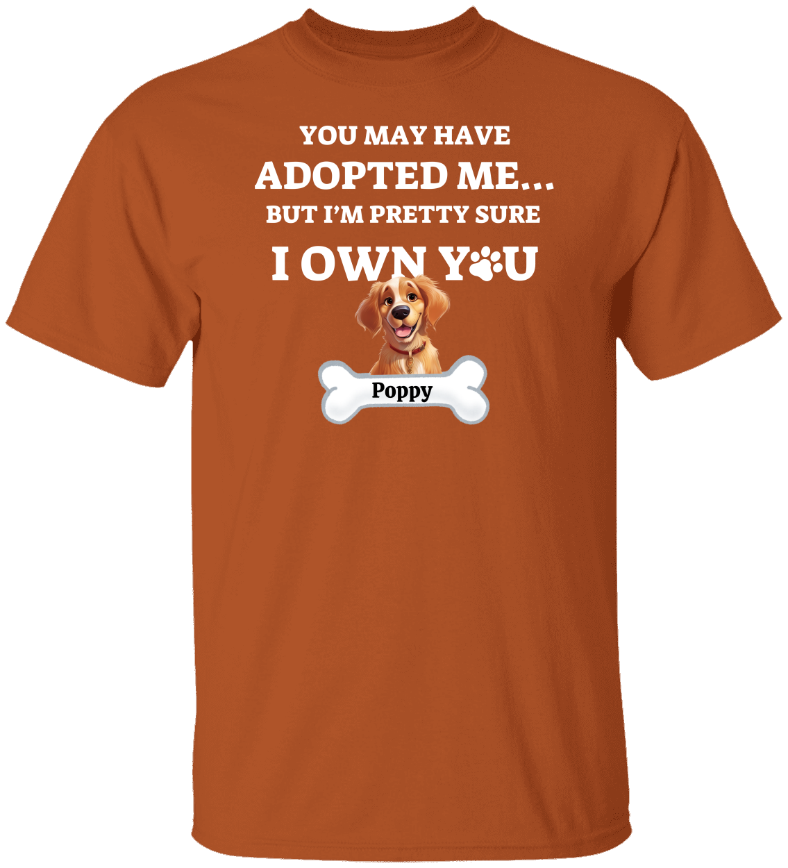 Personalized Adopted Cartoon Dog Cotton Tee