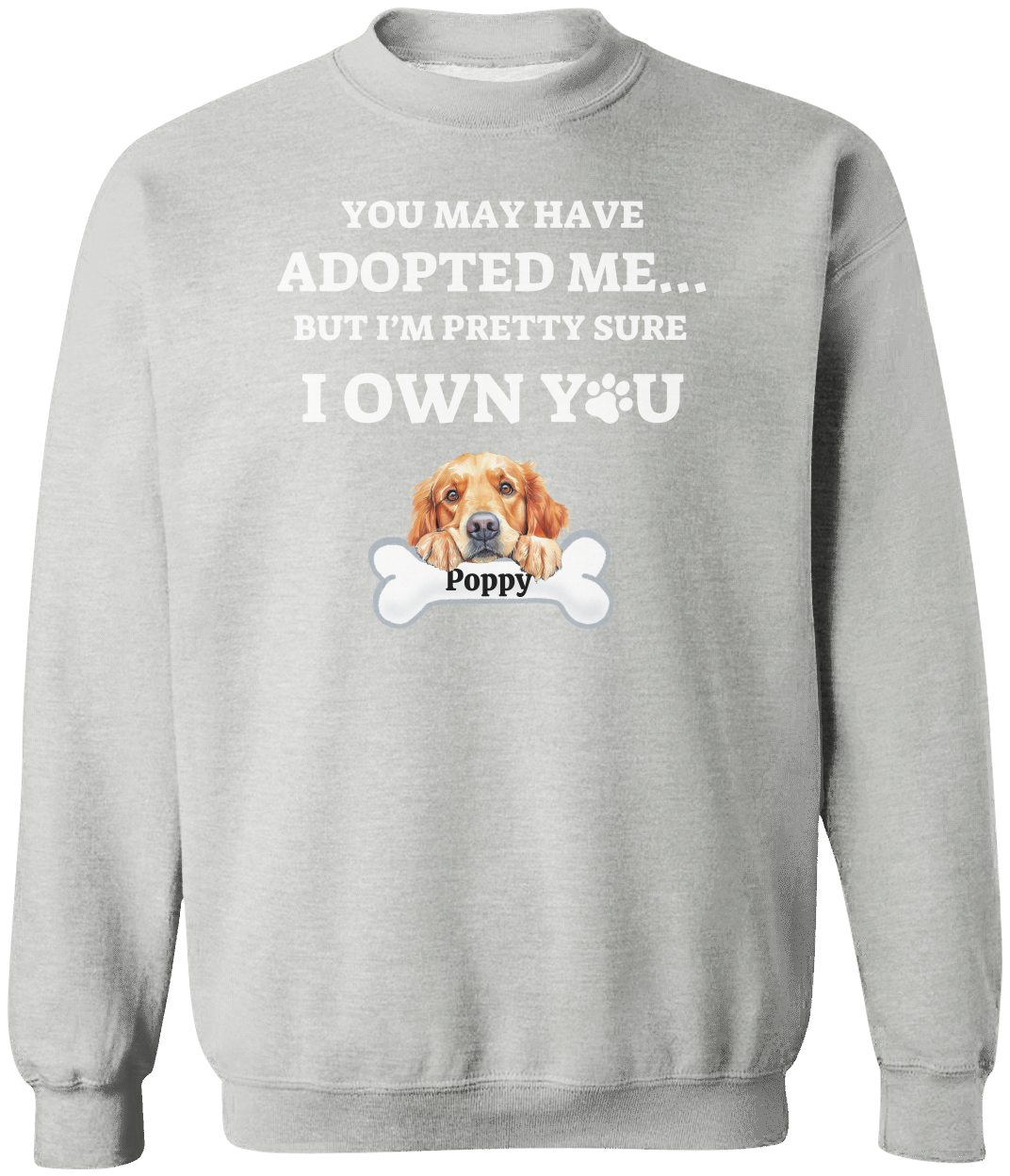 Personalized Rescue/Adopted Dog Crew Neck Sweatshirt