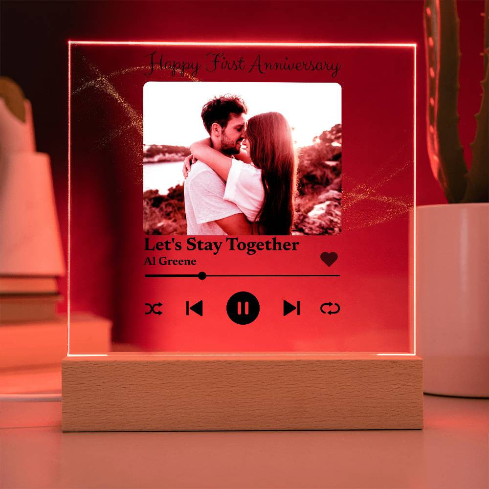 Couples 'Our Song' Acrylic Plaque | Anniversary | Dating