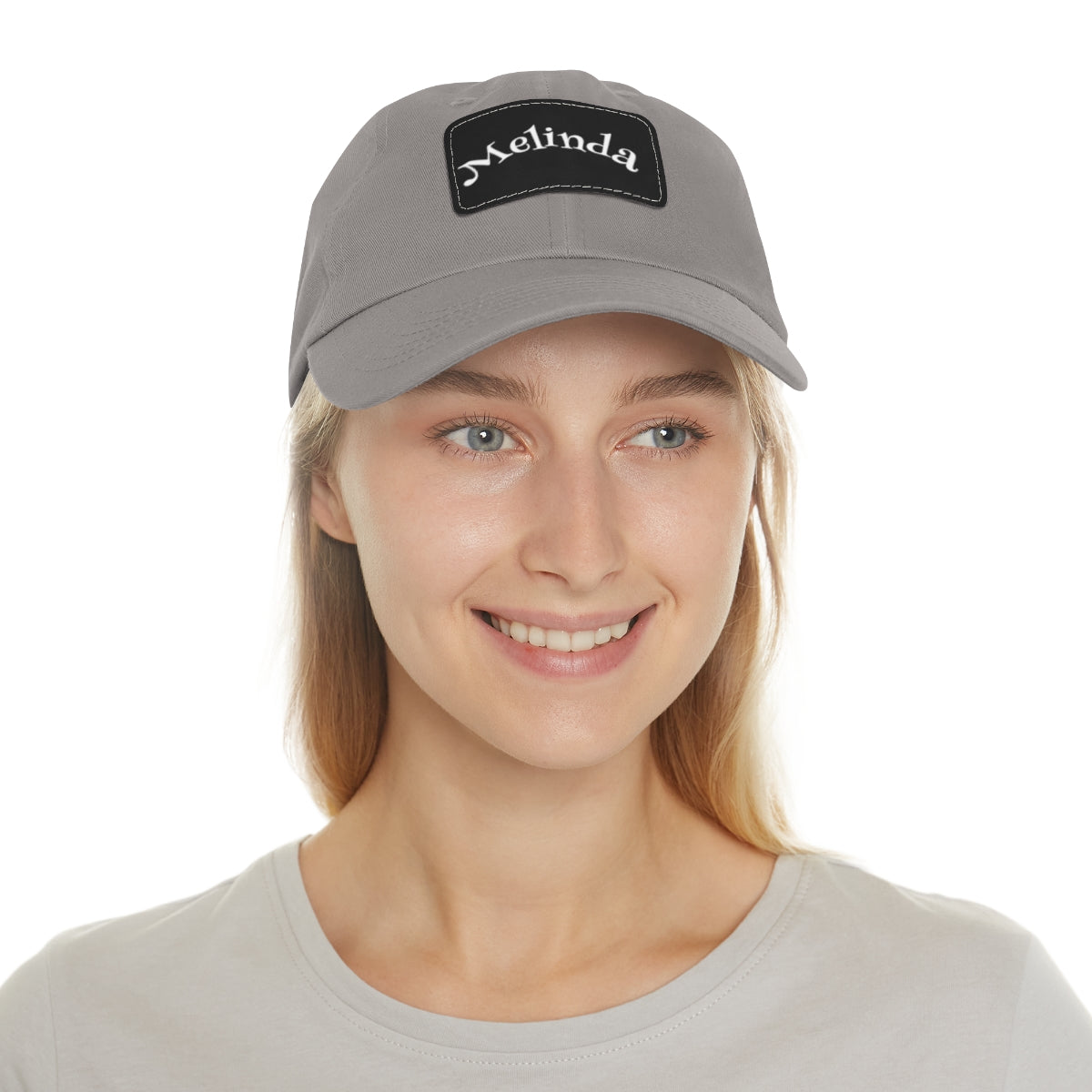 Personalized Baseball Cap with Leather Patch (Rectangle)