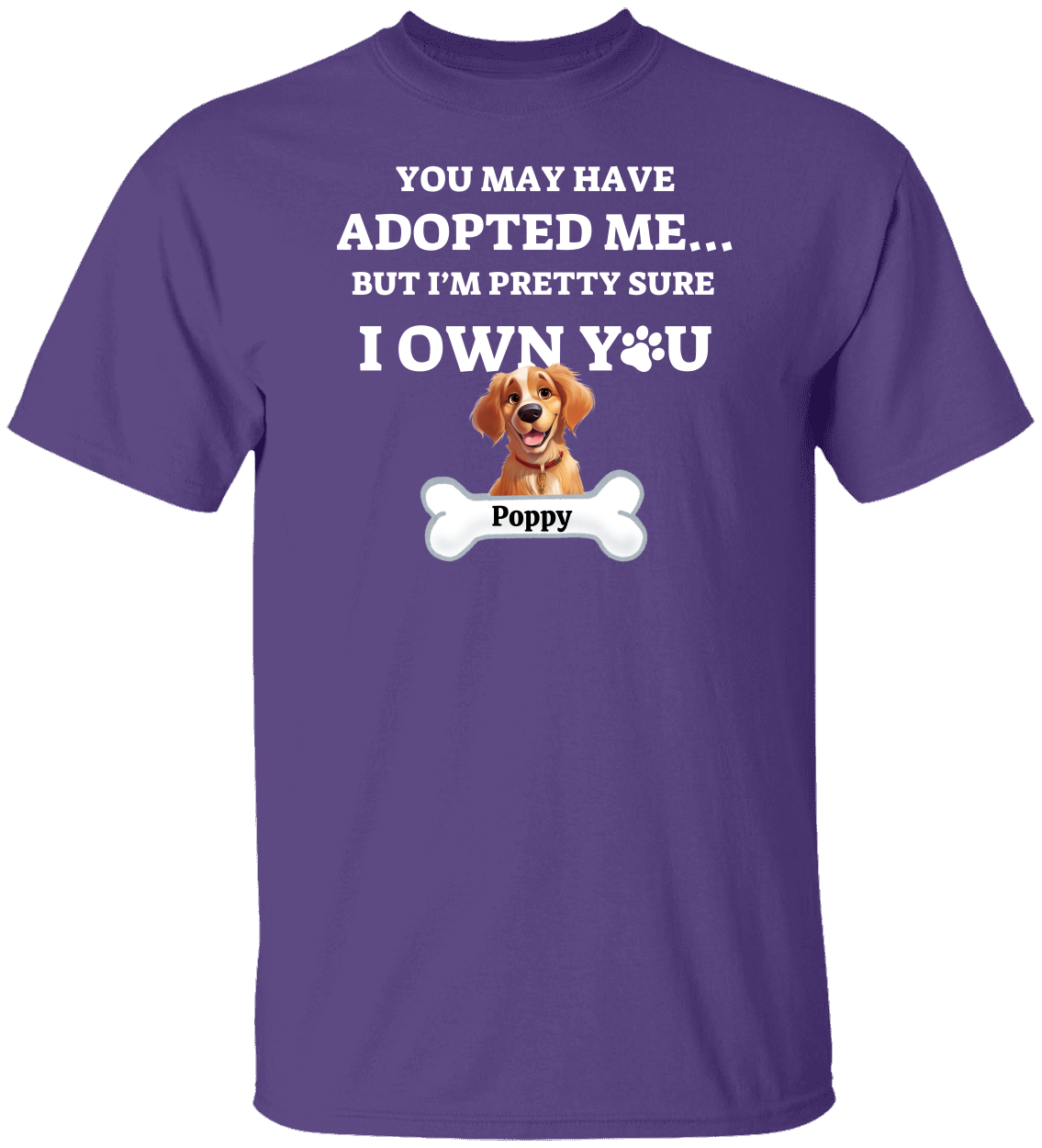 Personalized Adopted Cartoon Dog Cotton Tee