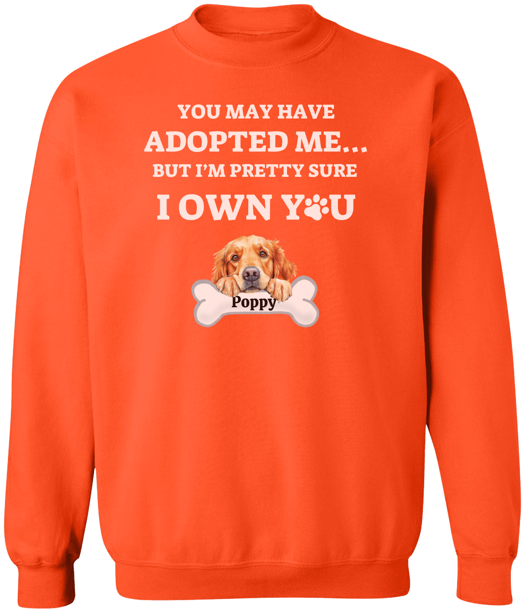 Personalized Rescue/Adopted Dog Crew Neck Sweatshirt