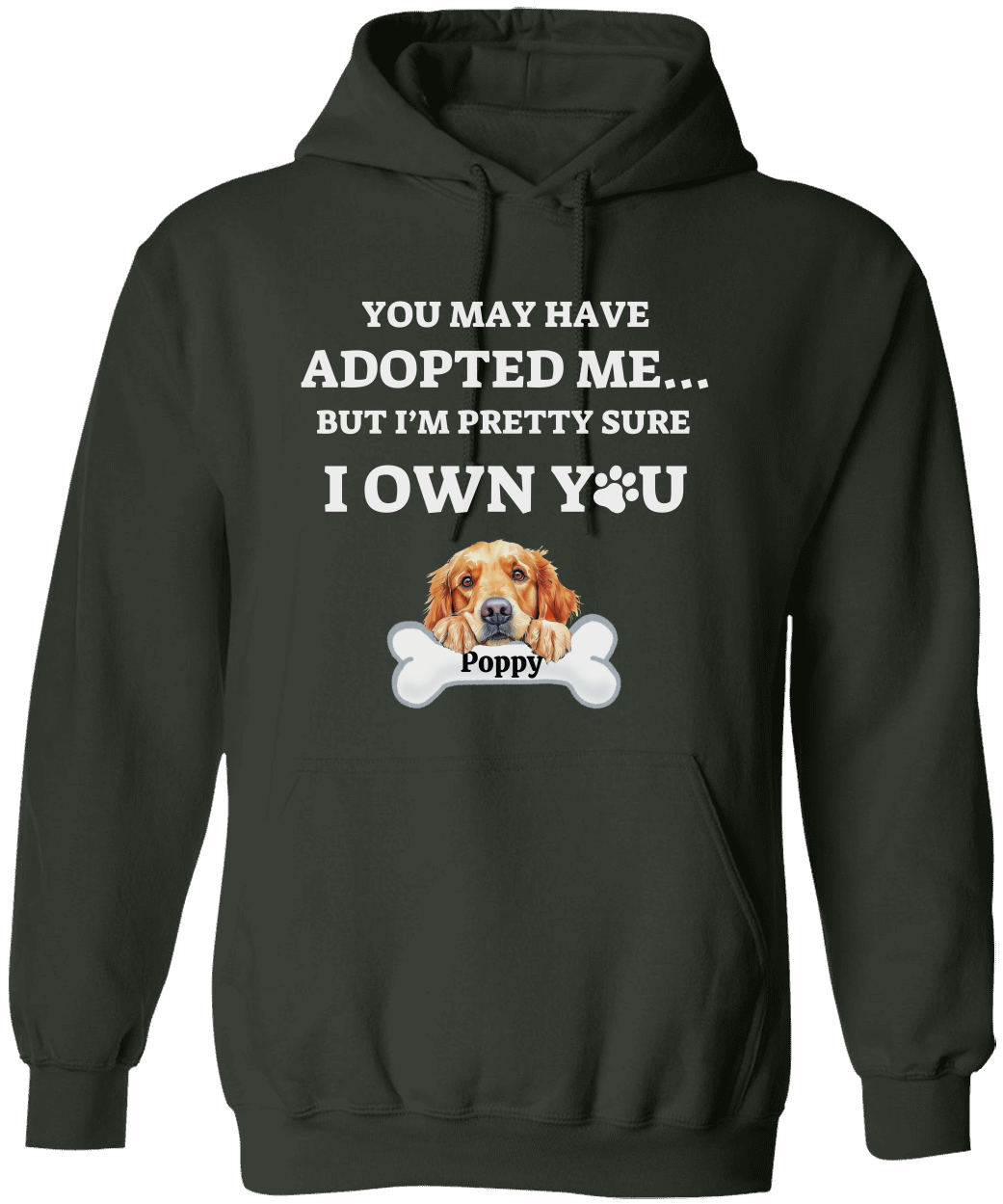 Personalized Rescue/Adopted Dog Hooded Sweatshirt