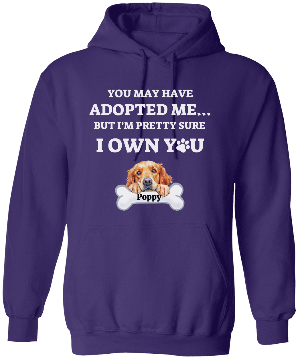 Personalized Rescue/Adopted Dog Hooded Sweatshirt