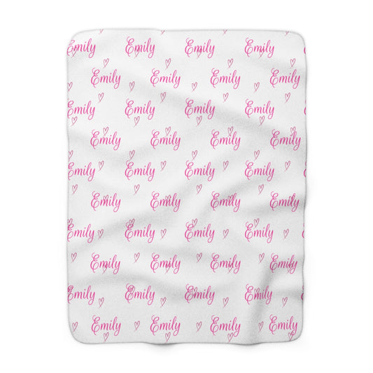 Personalized Name Sherpa Fleece Blanket