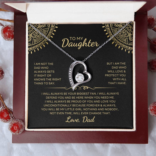 To My Daughter Love Dad Forever Love Necklace- Personalization optional